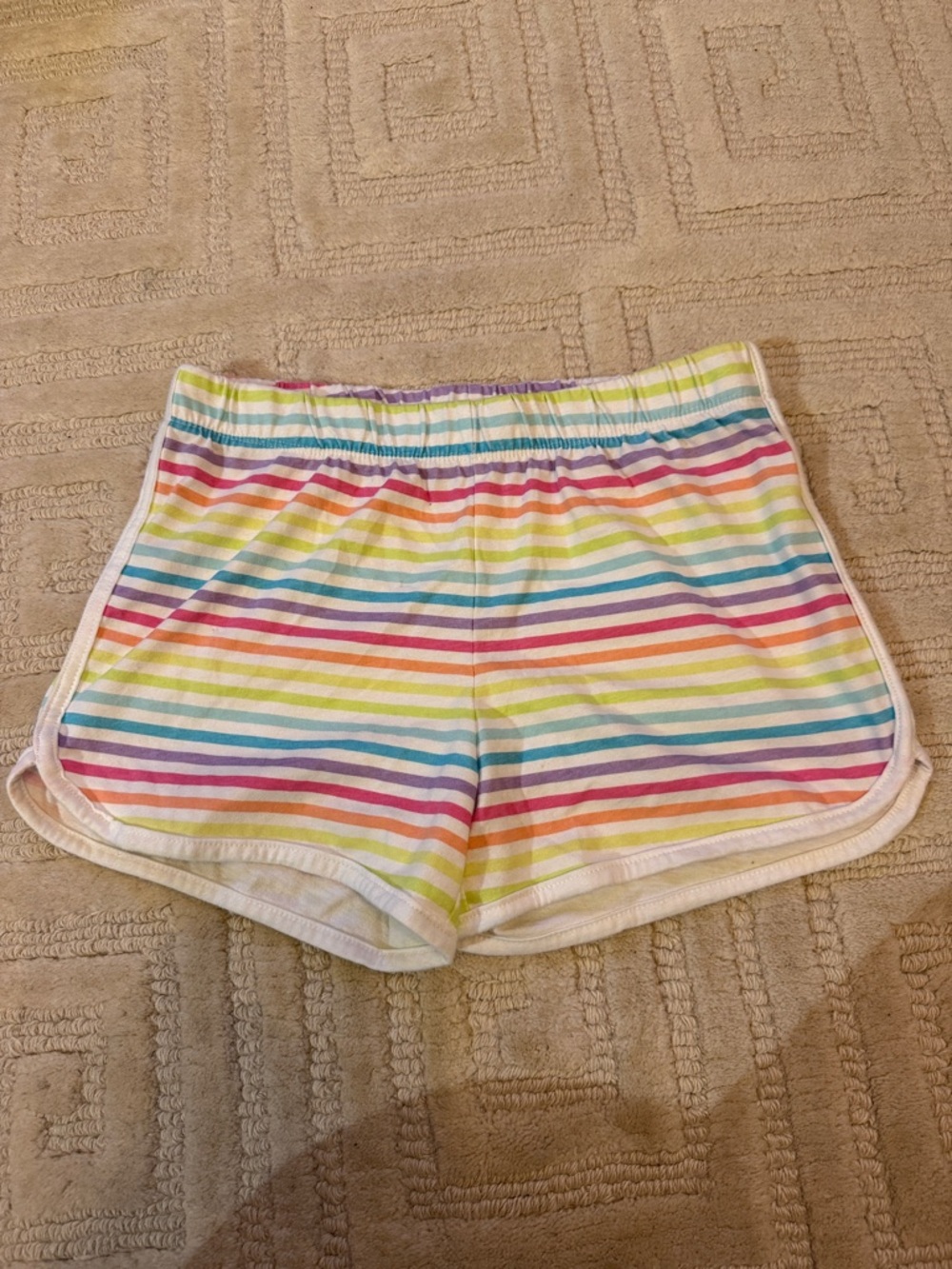 Place Pastel Rainbow Stripe Shorts with White Trim